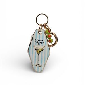 Chic Blue and Gold Martini Key Holder